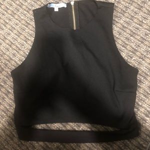 Black cutout crop top